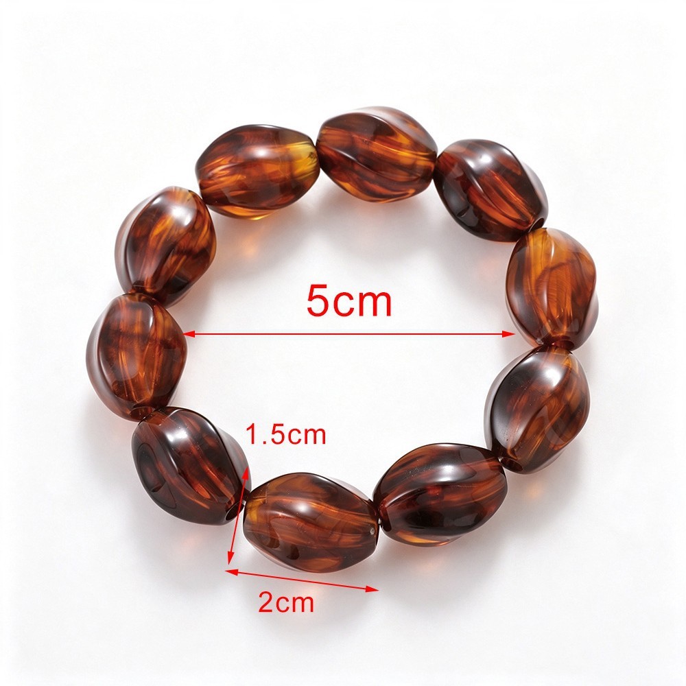 Bracelets Perlés Pour Femmes, Collection Simple, Style Rétro, Forme Irrégulière, Dégradé De Couleurs, En Résine. Image4