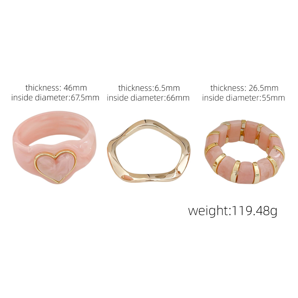 Ensembles De Bracelets Pour Femmes En Résine À Dégradé De Couleurs En Forme De Cœur Image5