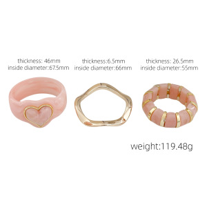 Ensembles De Bracelets Pour Femmes En Résine À Dégradé De Couleurs En Forme De Cœur h5 Image5