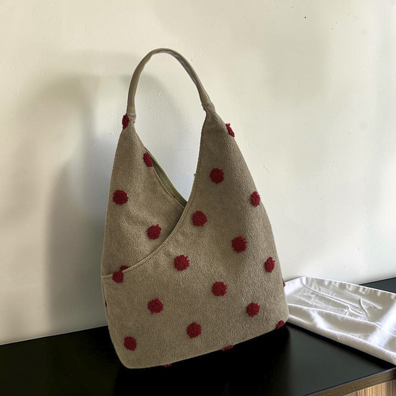 Sacs À Bandoulière Pour Femmes En Imitation Daim, Brodés De Fleurs Et À Pois, Style Bohème 