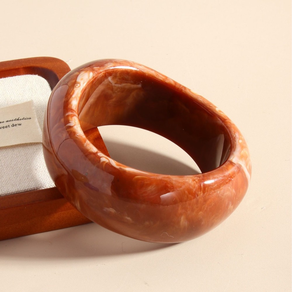 Bracelets Pour Femmes En Résine À Dégradé De Couleurs, Forme Irrégulière, Style Rétro Et Simple Image3