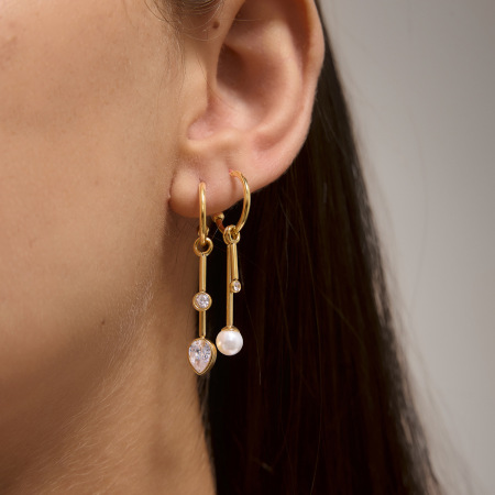 Boucles D'Oreilles Pendantes Pour Femme, En Acier Inoxydable Doré, Forme Géométrique, Étanches 2