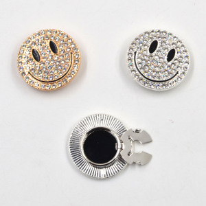 Boutons De Manchette En Métal Strass, Motif Visage Souriant, Collection Luxe h5 Image4