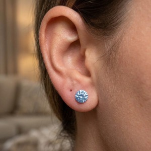 Boucles D'Oreilles Puces Pour Femmes En Acier Inoxydable Étanche Et Cristal h5 Image4