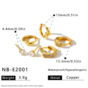 Boucles D'Oreilles Rondes Simple Series Daily, En Acier Inoxydable Étanche, Couleur Or h5 