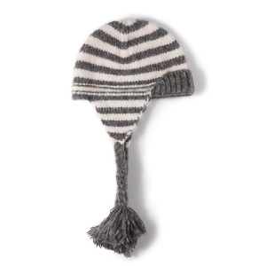 Chapeau À Oreillettes Rayé Simple En Polyester Pour Femme h5 Image2