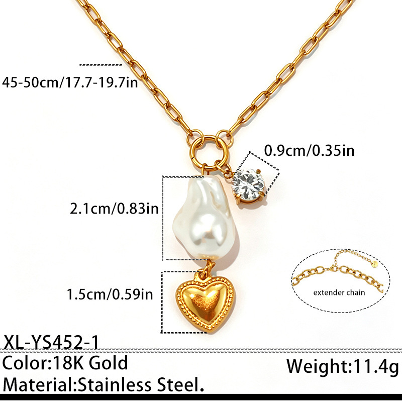 Ensembles De Bijoux Romantiques Classiques En Acier Inoxydable Imperméable Couleur Or, En Forme De Cœur Image2