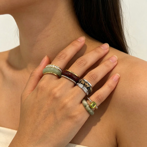 Ensembles De Bagues Romantiques En Acier Inoxydable De Forme Irrégulière, Étanches Et De Couleur Or, Pour Les Vacances h5 Image2