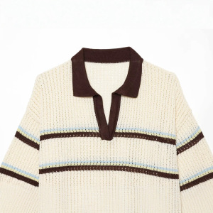 Pull En Maille Classique À Rayures Urbaines/De Bureau h5 Image3