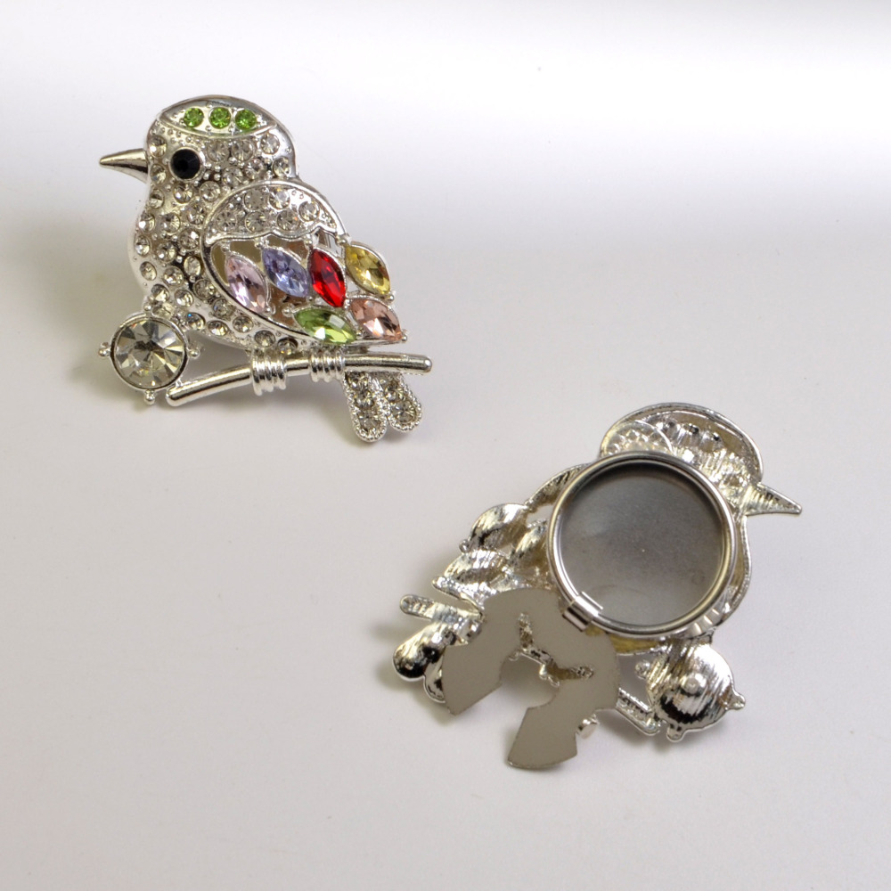 Boutons De Manchette Luxueux De La Série Rétro Animaux, Couleur Unie, En Métal Et Strass, Ornés D'Oiseaux. h5Image4