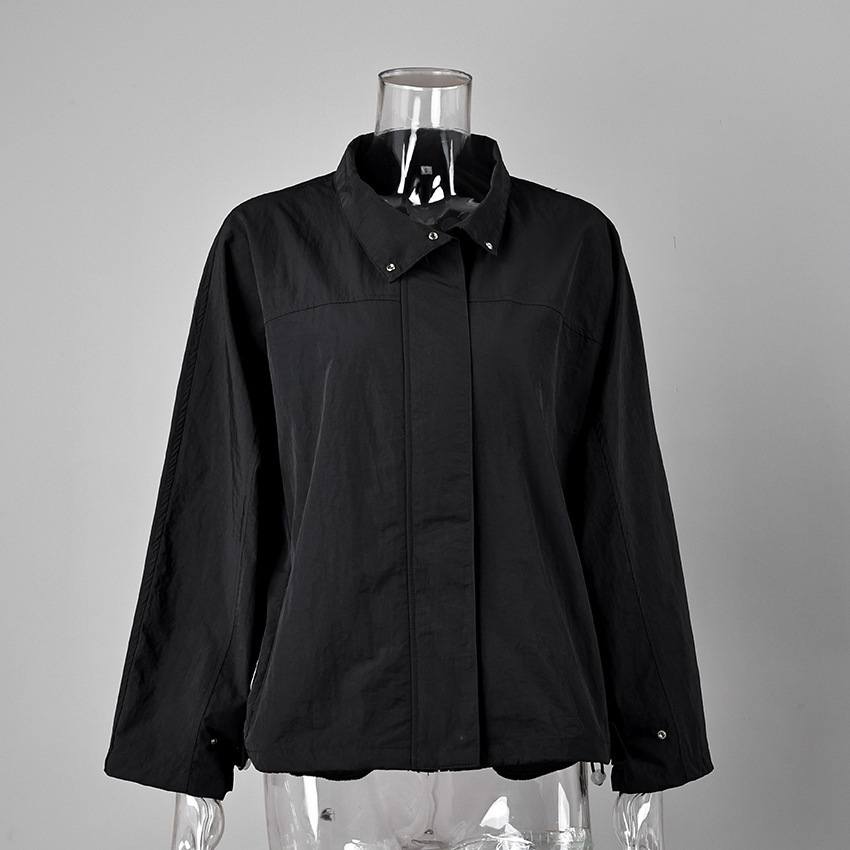 Vestes Et Manteaux Décontractés En Nylon, Couleur Unie, Coupe Ample 