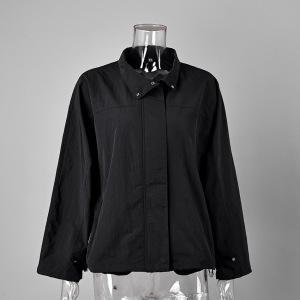 Vestes Et Manteaux Décontractés En Nylon, Couleur Unie, Coupe Ample h5 