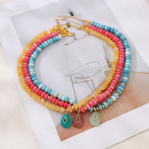 Colliers De Perles Pour Femmes, Collection Romantique « Sweet Droplet », Dégradé De Couleurs, Pierres Naturelles h5 Image4