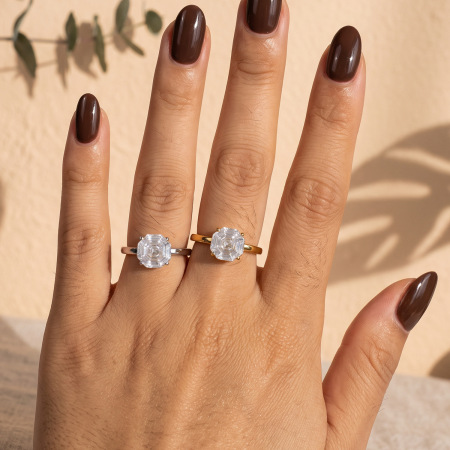 Bagues Pour Femmes En Acier Inoxydable Doré, Étanches, Serties De Zircon Et De Pierres Précieuses (Collection Luxueuse).