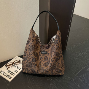 Sacs À Bandoulière Carrés Pour Femmes En Daim Imprimé Cachemire Uni Style Bohème h5 