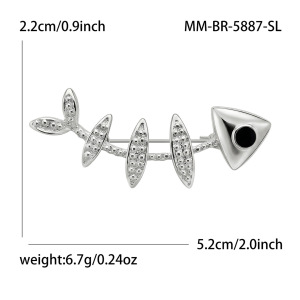 Broches En Métal Et Strass, Style Océanique, Couleur Unie, Collection Simple Series Daily Animal h5 