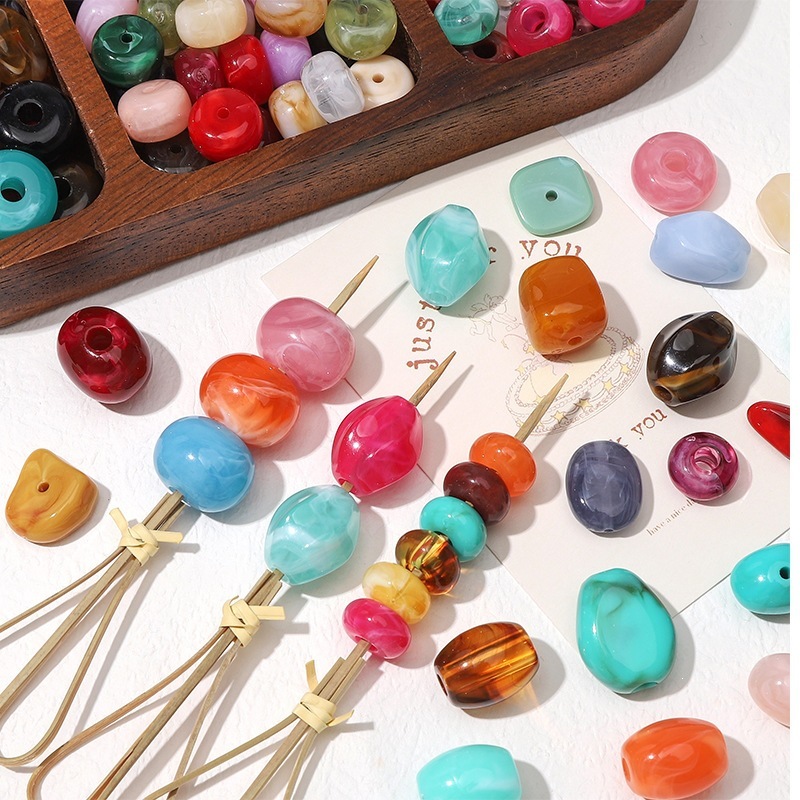 10 Perles Acryliques Dégradées De Forme Irrégulière, Série Simple, À Faire Soi-Même Image4