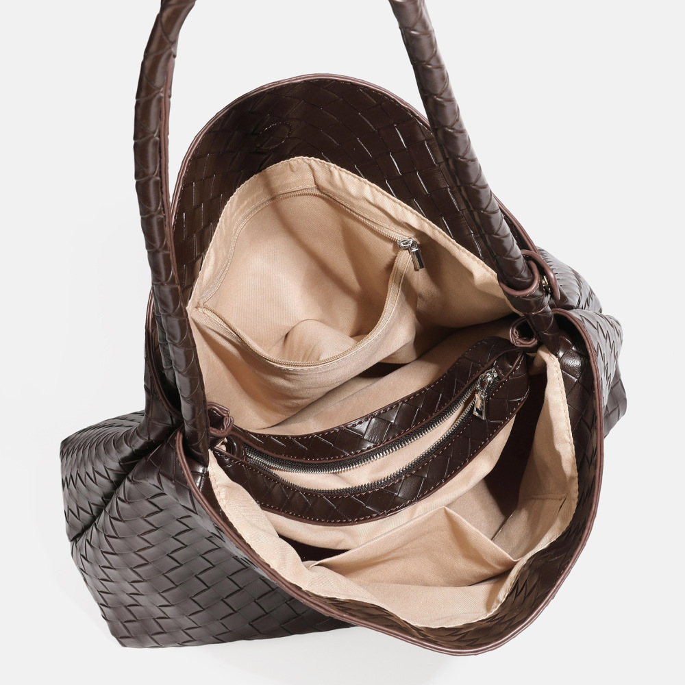 Sacs À Bandoulière Carrés Pour Femmes, Style Parisien Chic, Couleur Unie, En Pu Tissé. Image4