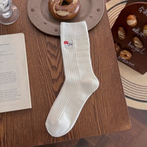 Chaussettes Mi-Mollet Basiques À Léger Rebond Pour Femmes, Couleur Unie h5