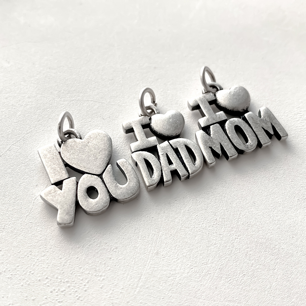 Pendentifs Pour Femmes En Acier Inoxydable Étanches, En Forme De Cœur Et De Lettre, Collection Simple Series Diy Image4