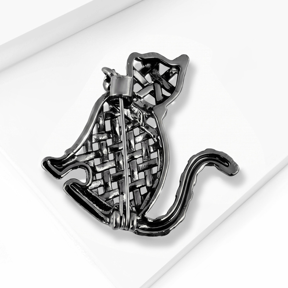 Broches En Métal Ajouré, Motif Chat Mignon, Collection Simple Series h5Image3