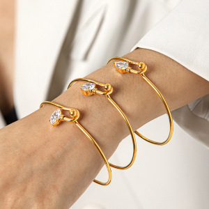 Bracelets De Luxe En Acier Inoxydable, Étanches, Couleur Or Et Zircon h5 Image6