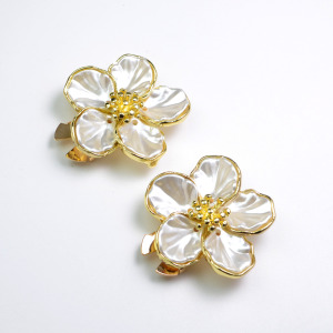 Boutons De Manchette Simple Series Daily Flower En Alliage Et Perles Artificielles h5 Image3