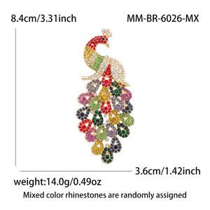 Broches En Métal Et Strass, Motif Oiseaux, Couleur Unie, Collection Luxueuse h5