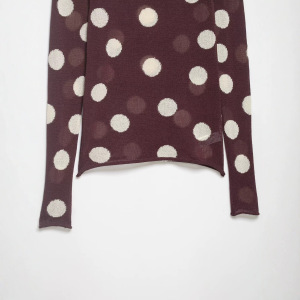 Pull En Maille Transparente À Pois Rétro Élégant Et Coupe Ajustée h5 Image3
