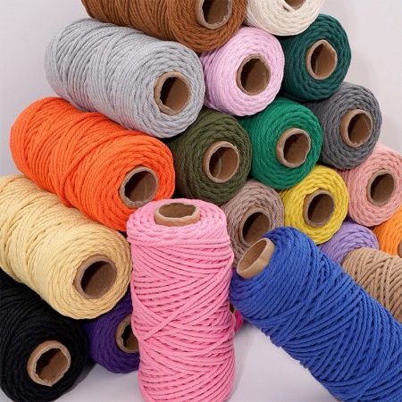 Matériaux De Cordage En Coton Uni De 4 Mm, Série Simple À Faire Soi-Même