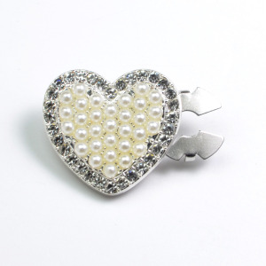 Boutons De Manchette Simple Series Daily Heart En Alliage, Strass Et Perles Artificielles h5 