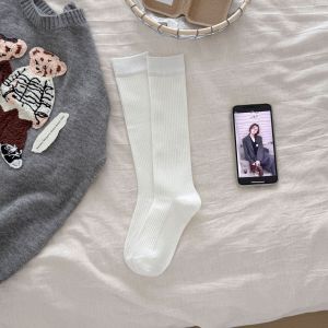 Chaussettes Mi-Mollet Basiques Pour Femmes, Légèrement Rebondissantes, De Couleur Unie h5 