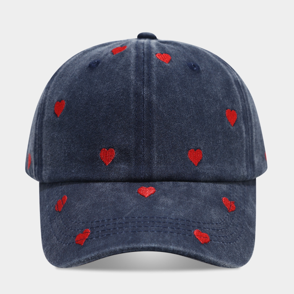 Casquette De Baseball Décontractée En Coton Uni Couleur Cœur, Série Simple Image4