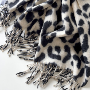 Écharpes D'Hiver Pour Femmes En Polyester À Motif Léopard Rétro h5 Image3