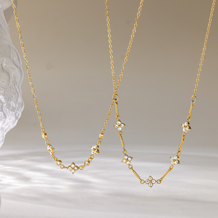 Colliers À Maillons Pour Femmes, Collection Simple Series, Style Géométrique Décontracté, En Acier Inoxydable, Couleur Or, Étanches.
