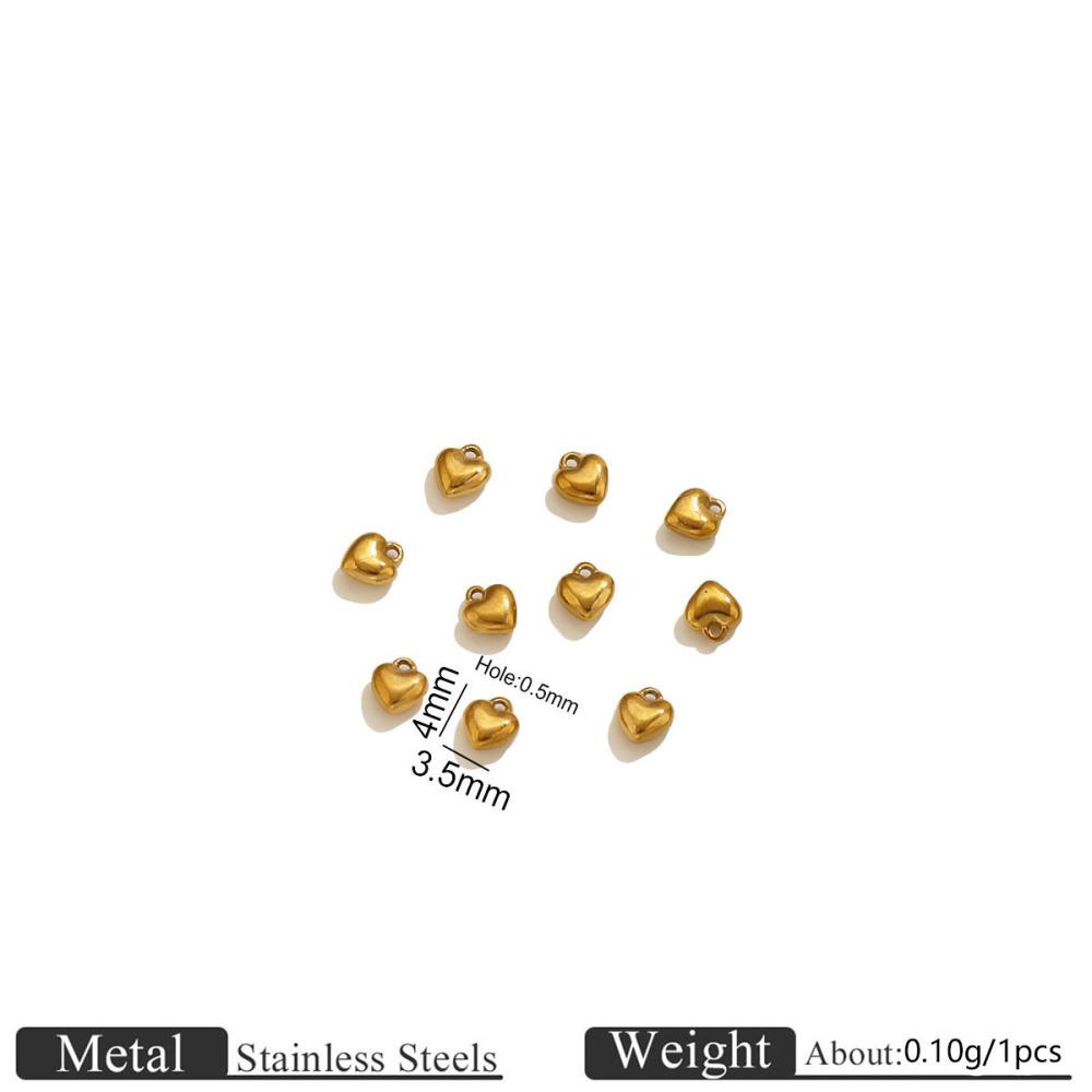 Pendentifs Pour Femmes En Forme De Cœur, Étanches, En Acier Inoxydable, Couleur Or, De La Série Simple À Faire Soi-Même 