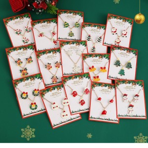 Ensembles De Bijoux Romantiques Pour Femmes, Mignons, En Alliage Doré, Pour Noël. h5 Image2