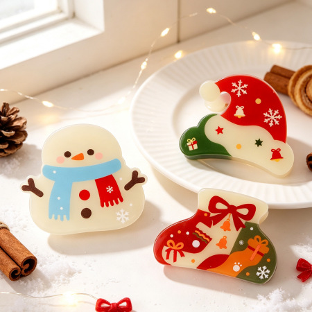 Pinces À Cheveux En Pvc De Noël Mignonnes Et Mignonnes De La Série Simple 2