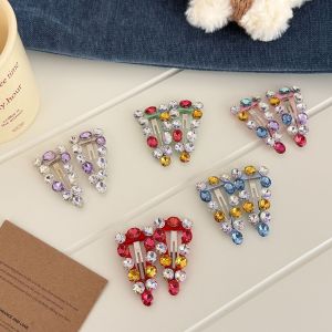 Pinces À Cheveux En Strass Triangulaires Multicolores De La Série Rétro Luxueuse h5 Image2