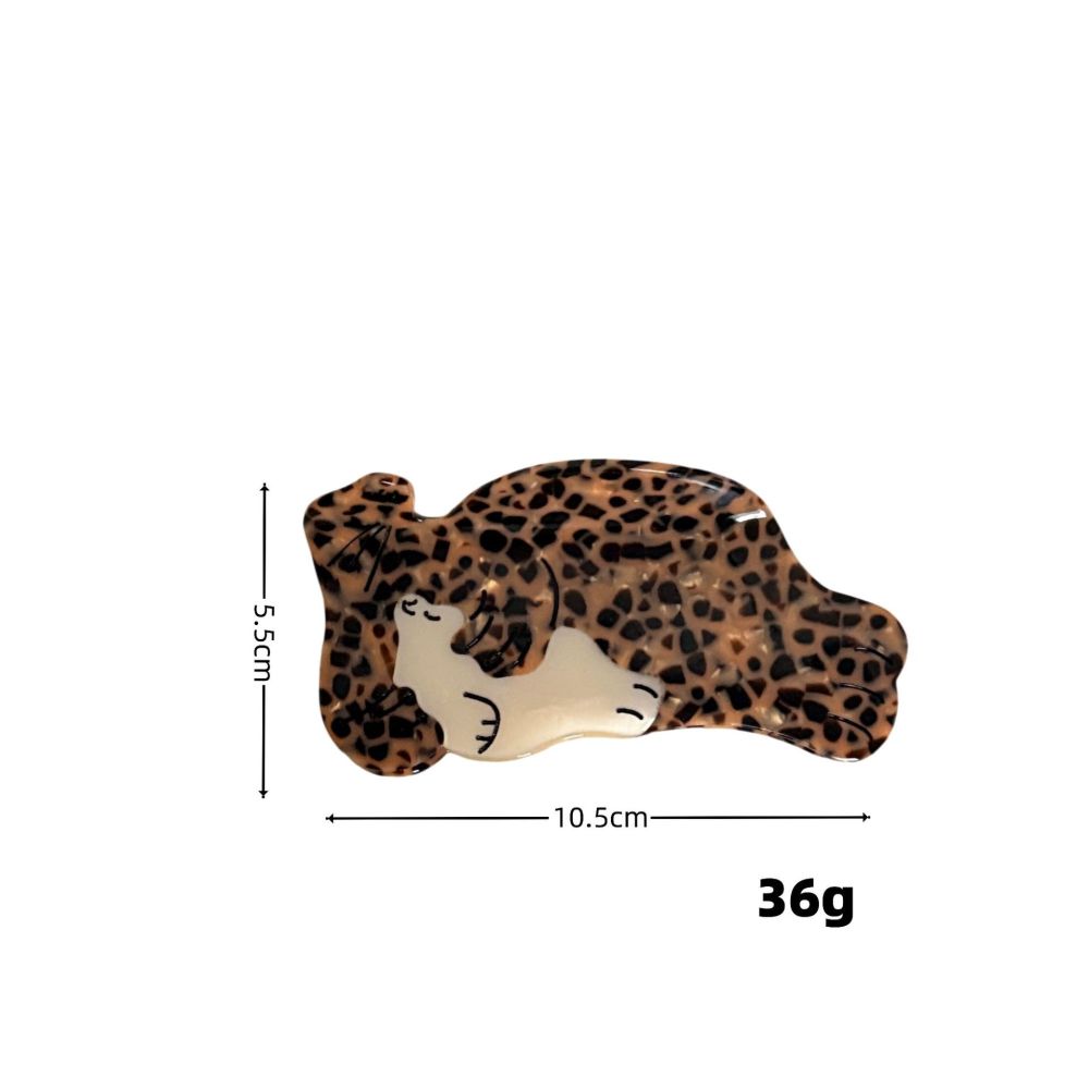 Griffes À Cheveux En Acétate À Imprimé Animalier Multicolore, Collection Simple Series Cute Animal h5Image5