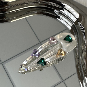Pinces À Cheveux De Luxe Rétro En Alliage, Forme Irrégulière, Strass Et Pierres Artificielles h5
