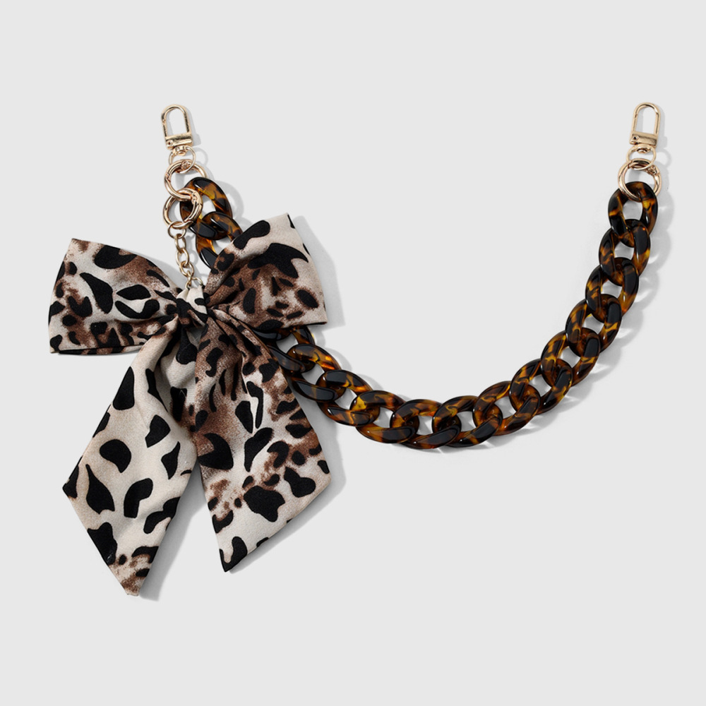 Breloques De Sac En Alliage À Nœud Papillon Imprimé Léopard, Collection Simple Series Daily Bow Knot 