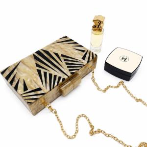 Pochette Carrée En Acrylique Pour Femme, Style Soirée, Couleur Unie, Forme Géométrique Triangulaire h5 Image4