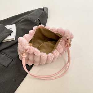 Sacs À Bandoulière Femme En Peluche Unie, Style Décontracté h5 Image6