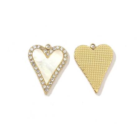 Pendentifs Pour Femmes En Forme De Cœur, En Acier Inoxydable, Étanches, Couleur Or, Ornés De Strass 2