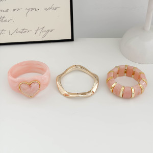 Ensembles De Bracelets Pour Femmes En Résine À Dégradé De Couleurs En Forme De Cœur h5 