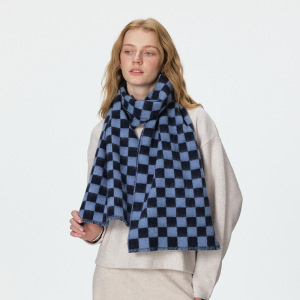 Écharpes D'Hiver Décontractées À Carreaux, En Laine Et Polyester Mélangés, De La Collection Simple Series h5 Image4