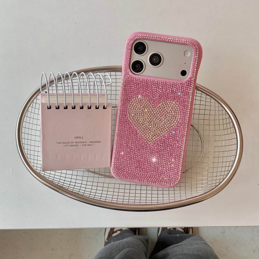Coques De Téléphone Magnifiques En Strass En Forme De Cœur Et De Couleurs Assorties h5Image4