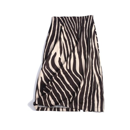 Jupes Midi Slim Fit Rétro À Couleurs Contrastées