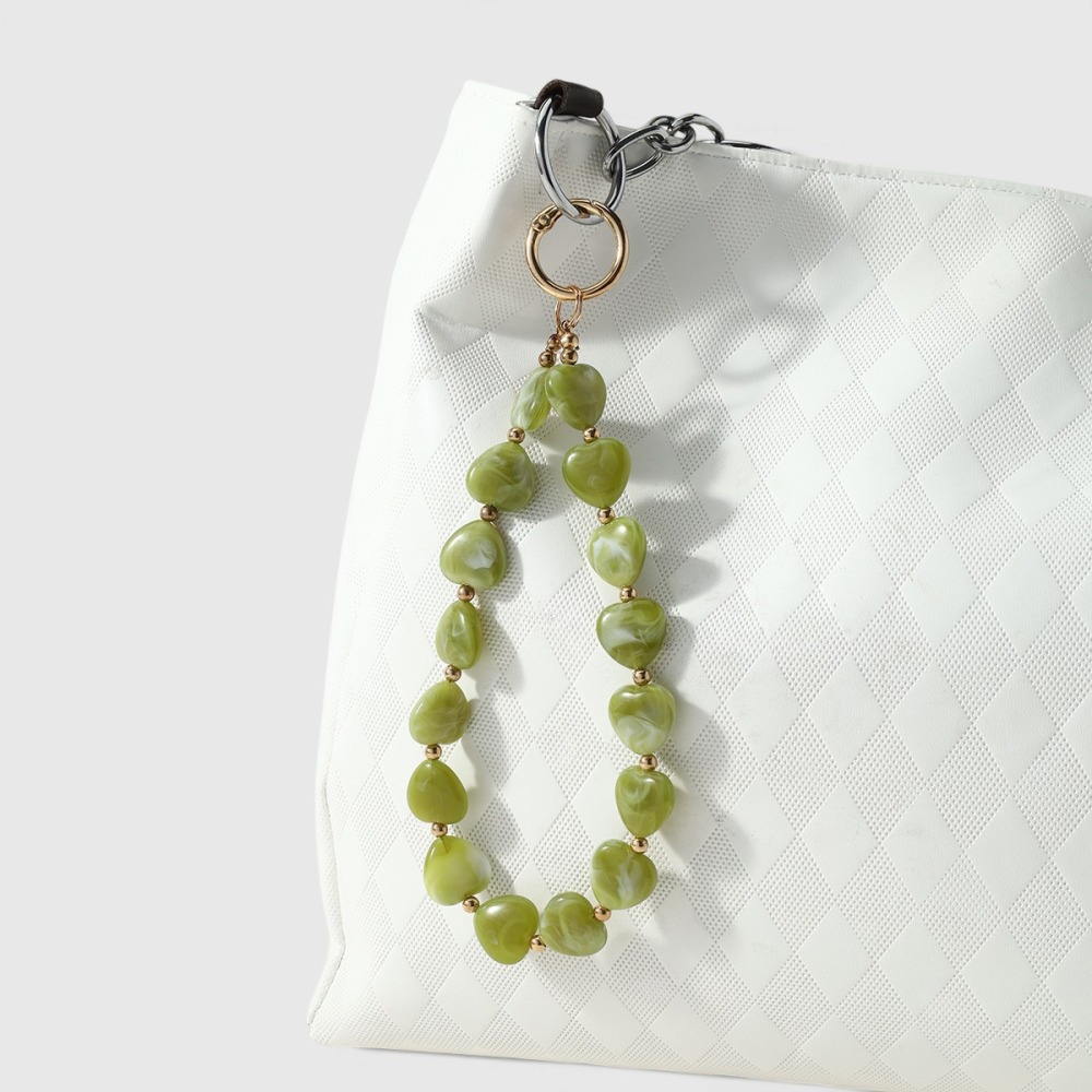 Chaîne De Téléphone En Alliage Avec Perles En Forme De Cœur, Collection Simple Series Daily Heart Beads Image6